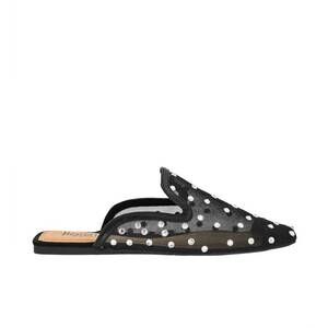 NEW CORKYS FOOTWEAR women's to die for rhinestone studded mesh mules in black
